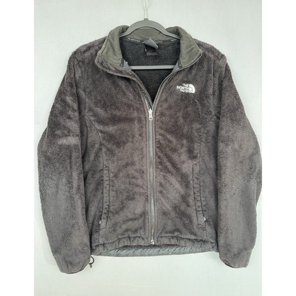 The North Face Jackets & Blazers - The North Face Jacket Womens Medium M Fuzzy Fleece Full Zip Black Faux Fur Coat